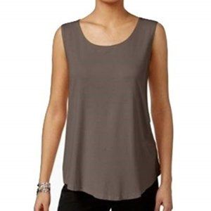 JM Collection Petite Scoop-Neck Tank Top Brown Clay